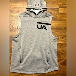 Under Armour Hoodie Mens Large Gray Sleeveless Gym Workout Performance